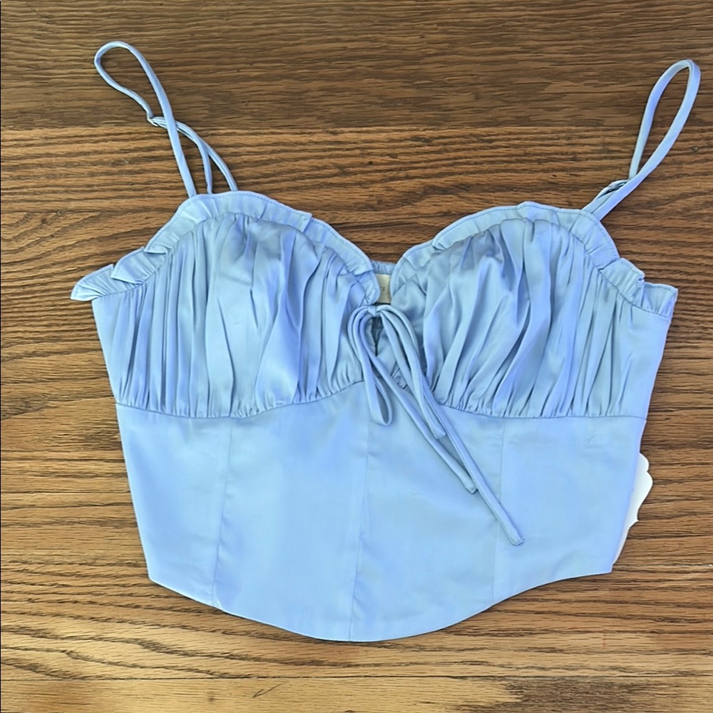 Altar'd State Blue Sleeveless Tie Front Camisole